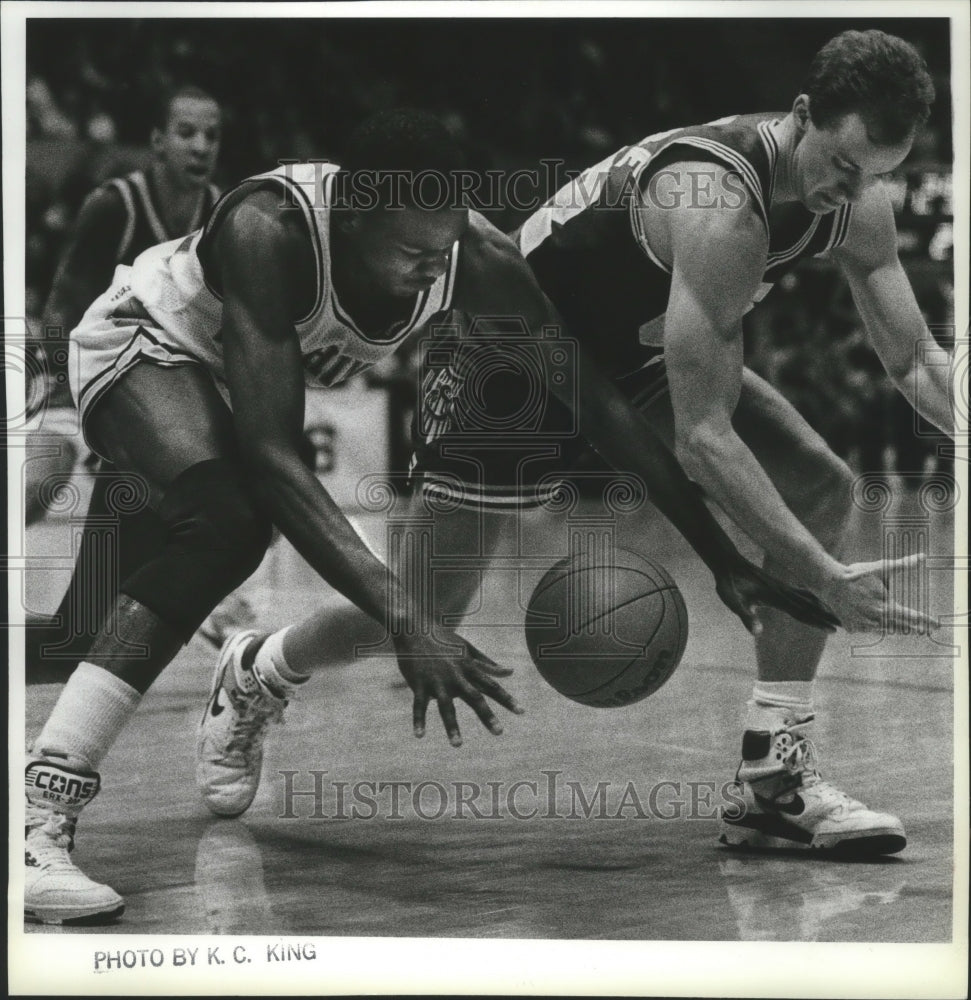 1989 Press Photo Washington State University Basketball: Harold Wright- Historic Images