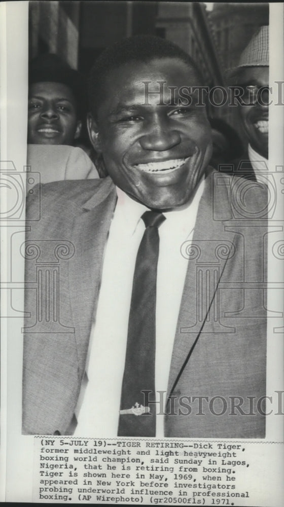 1971 Press Photo Dick Tiger, former middleweight and light heavyweight champ.- Historic Images