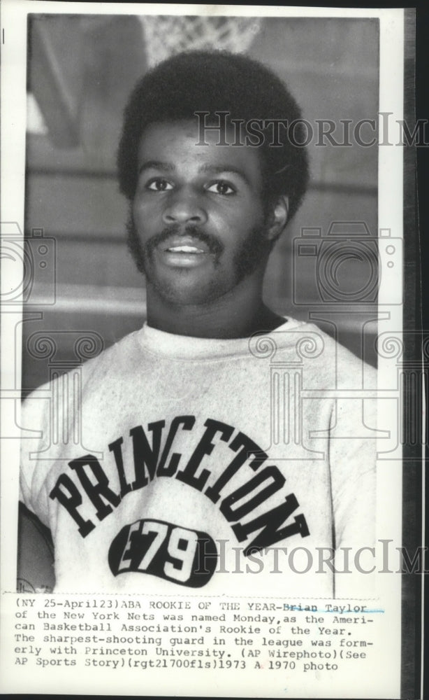 1970 Press Photo Brian Taylor past Princeton basketball player is Rookie of Year- Historic Images