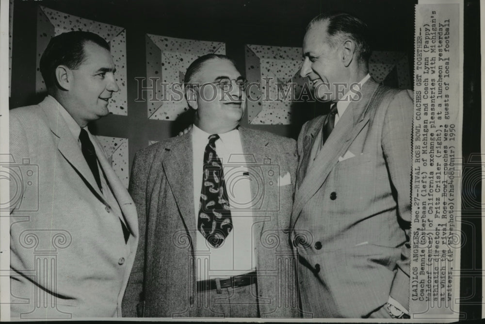 1950 Press Photo Rose Bowl Coaches Get Together at Luncheon - sps13164 - Historic Images