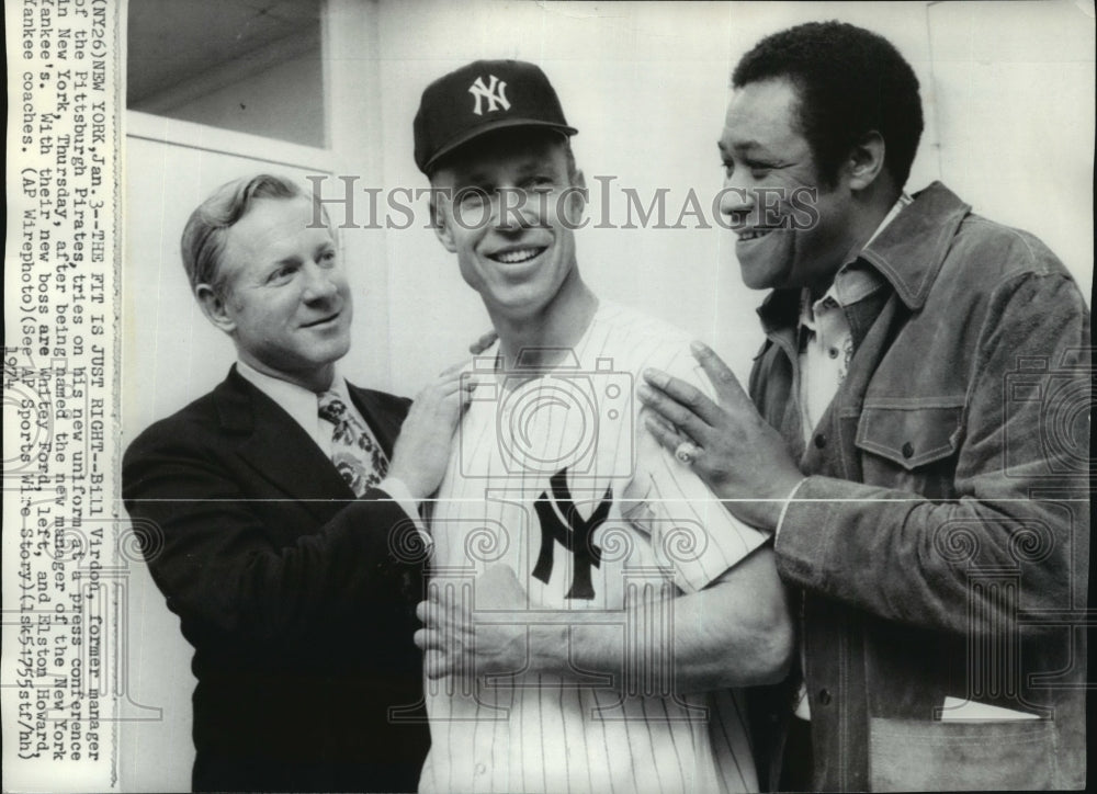 1974 Press Photo Bill Virdon named new manager of New York Yankees. - sps13260-Historic Images