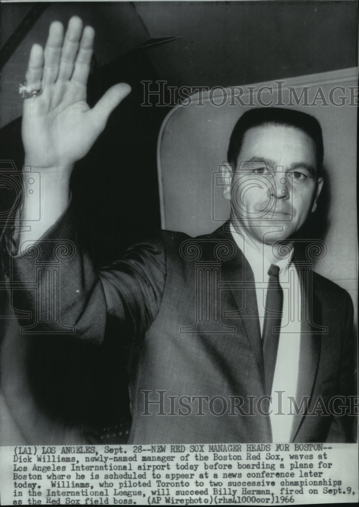 1966 Press Photo Dick Williams, newly-named manager of the Boston Red Sox-Historic Images