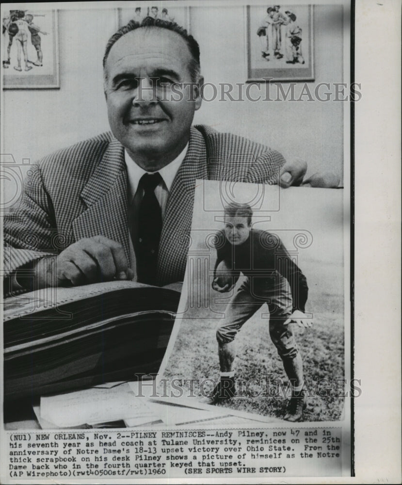 1960 Press Photo Football coach Andy Pilney at Tulane University - sps13683- Historic Images