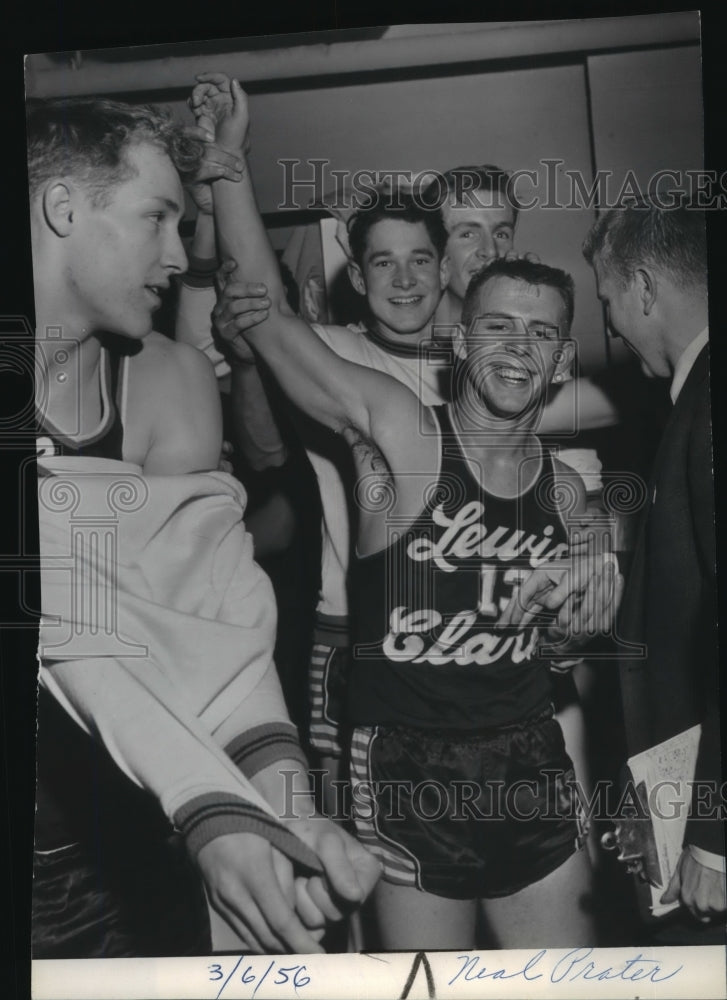 1956 Press Photo Basketball Lewis and Clark, Neal Prater - sps13827- Historic Images