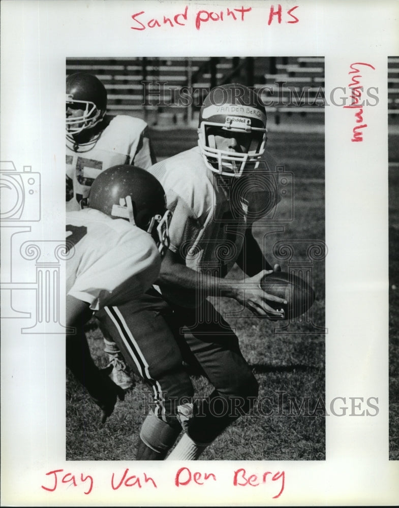 1987 Press Photo Jay Van Den Berg, Sandpoint High School football player - Historic Images