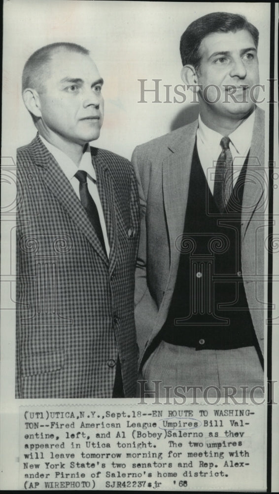 1968 Press Photo American League Umpires Bill Valentine and Al Bobey Salerno- Historic Images