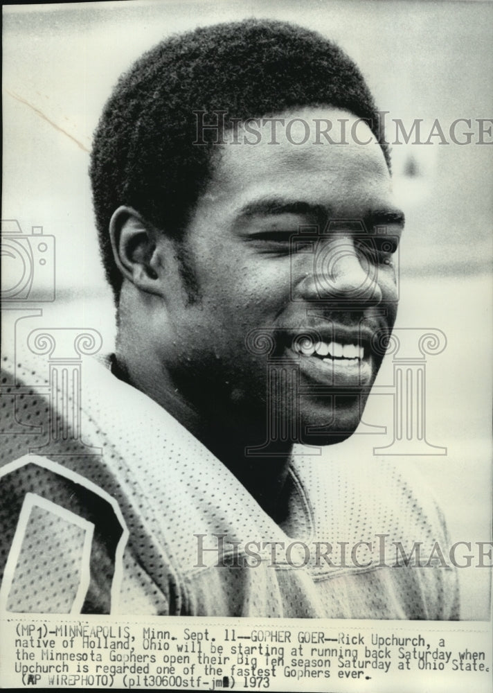 1973 Press Photo Rick Upchurch, Minnesota football running back, with big smile-Historic Images