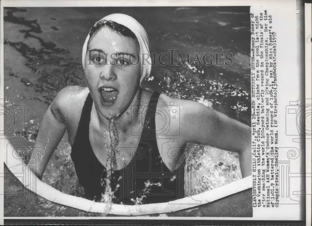 1957 Press Photo Swimmer Nancy Ramey of the Washington Athletic Club - sps14406- Historic Images