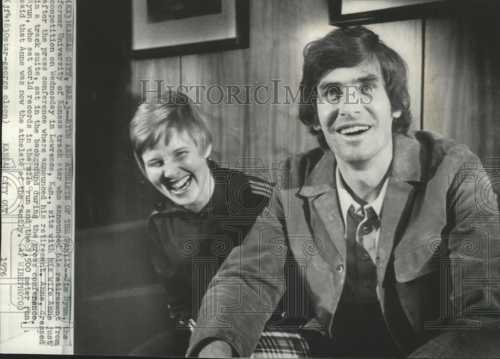 1976 Press Photo World-record distance runner Jim Ryun and his wife, Anne- Historic Images