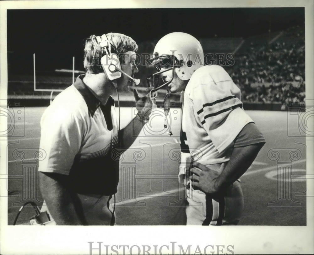 1980 Press Photo Shadle Park football Bob Haney and quarerbackMark Rypien- Historic Images