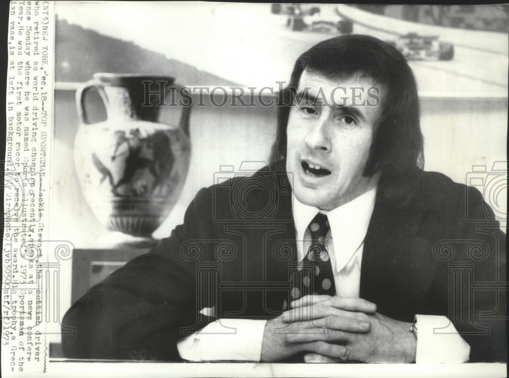 1973 Press Photo Jackie Stewart, race car driver, named Sportsman of the Year-Historic Images