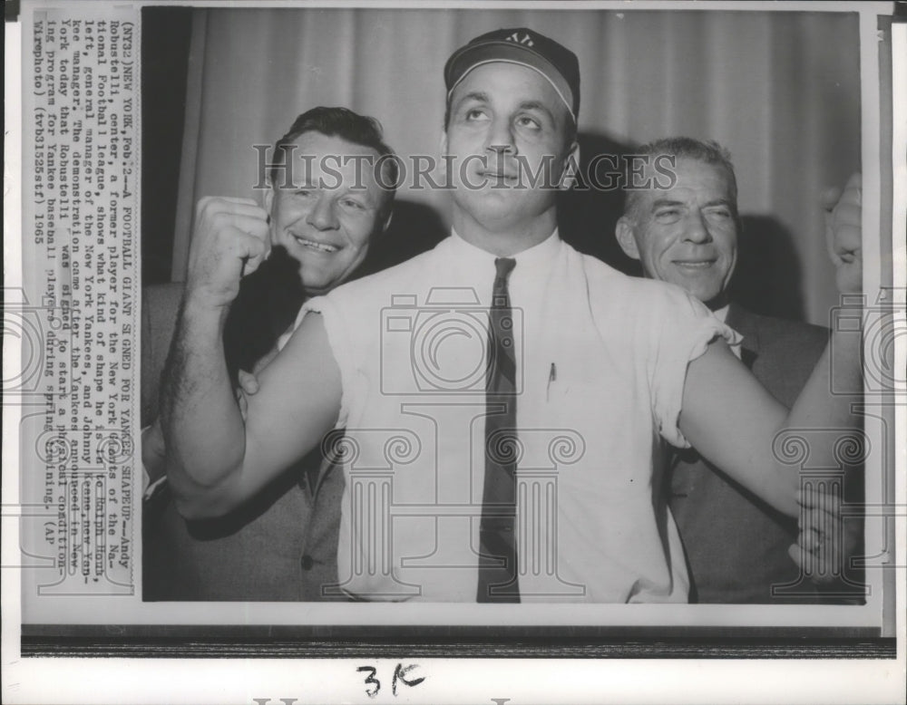 1965 Press Photo Pro football player and Yankees strength coach Andy Robustelli - Historic Images