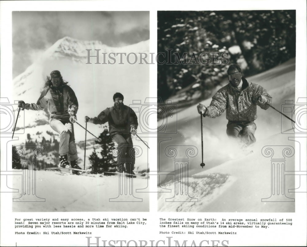 1993 Skiers enjoying Utah&#39;s legendary snow - Historic Images