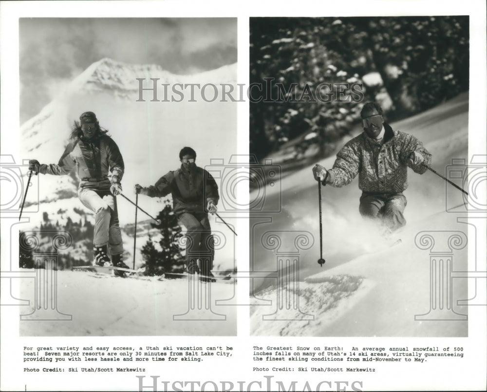 1993 Skiers enjoying Utah's legendary snow - Historic Images