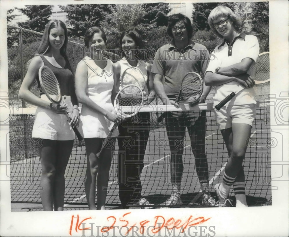 1975 Press Photo Instructor Team for Spokesman Review Tennis School - sps15022 - Historic Images