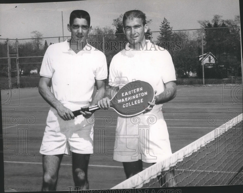 1961 Press Photo Eastern Washington Tennis Players Larry Little and Mickey Loss - Historic Images