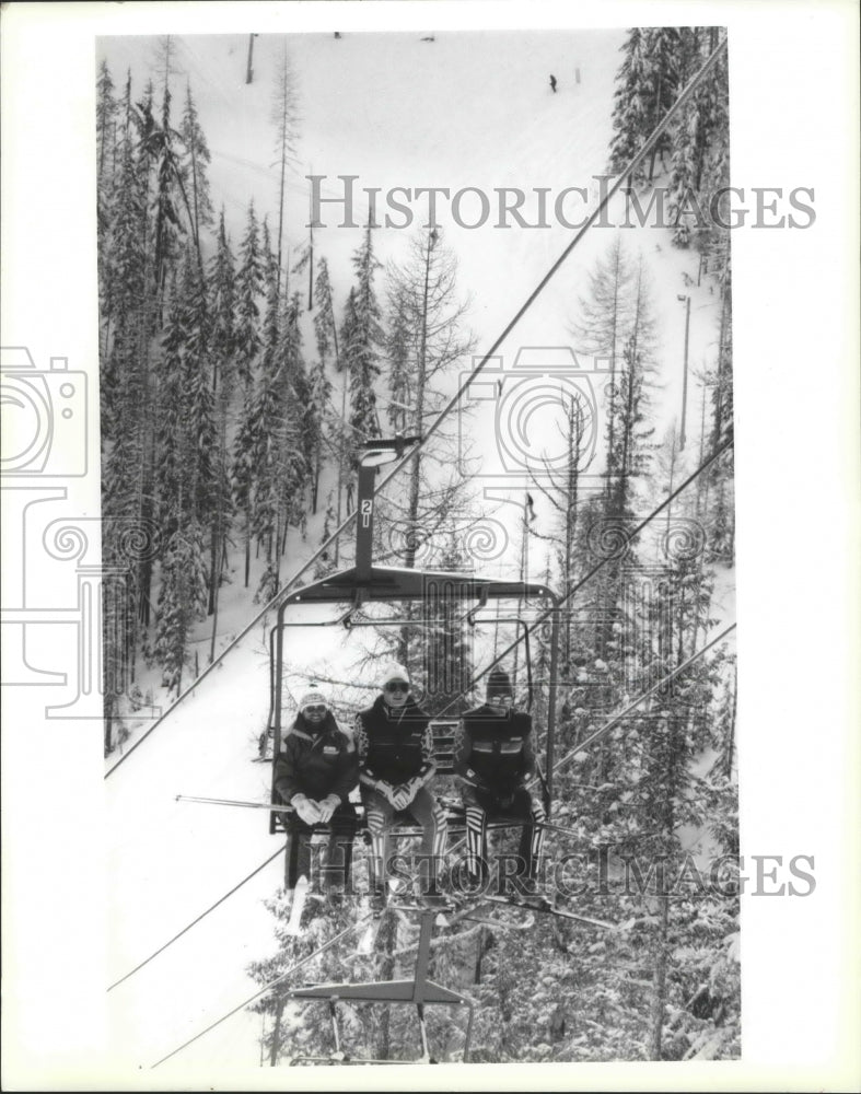 1990 Press Photo Spokane Ski Racing Association Members At Silver Mountain-Historic Images