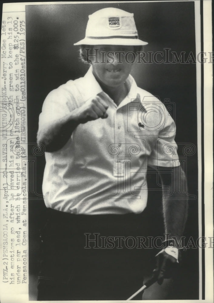 1975 Press Photo Jerry McGee keeps 13 under par lead in golf tournament, Florida - Historic Images