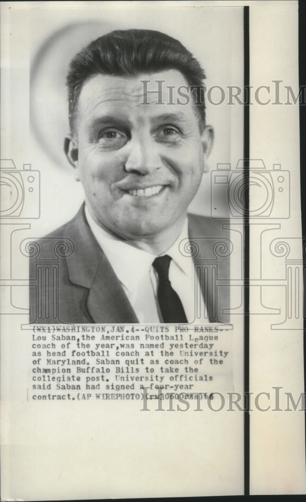 1966 Lou Saban, the American Football League coach of the year - Historic Images