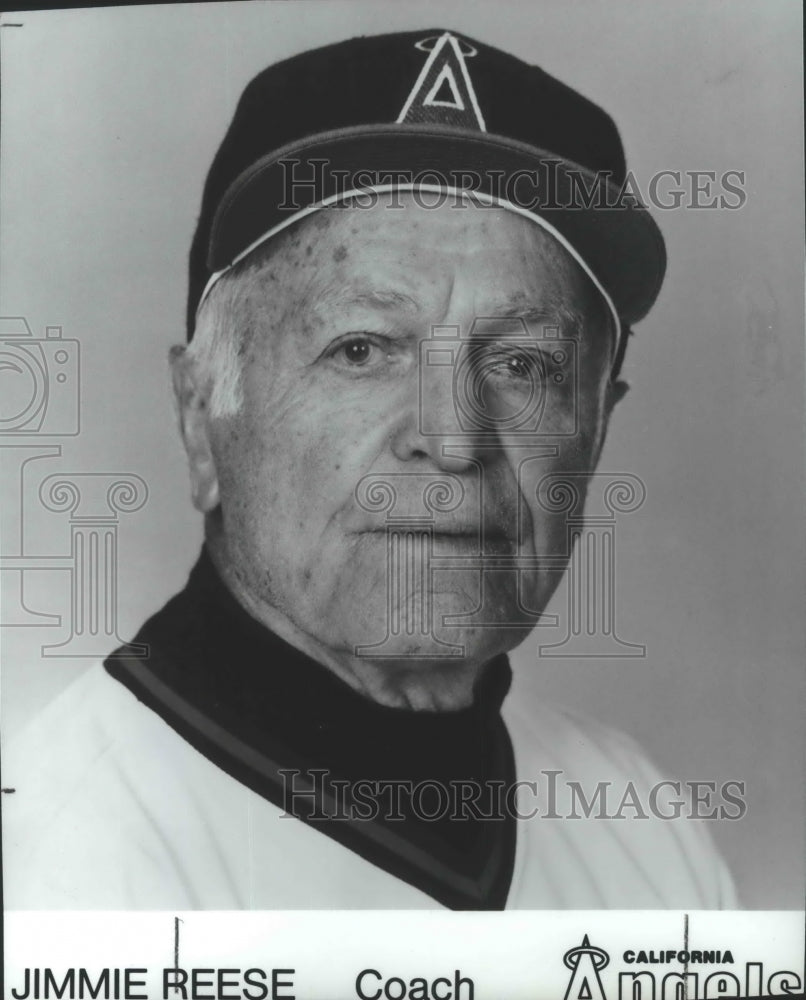 1984 Press Photo Jimmie Reese, California Angels baseball , here in uniform- Historic Images