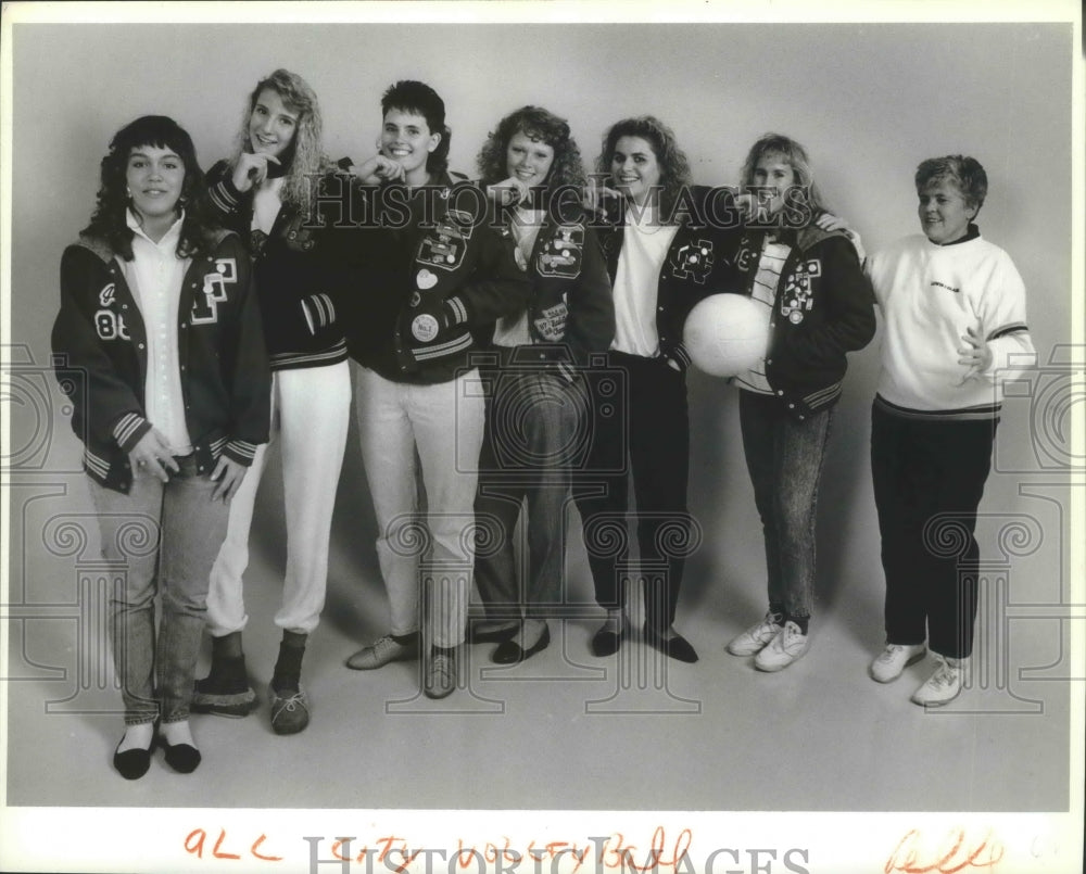 1988 Press Photo All-GSL Volleyball Team With Their Coach Sonya Roach-Historic Images