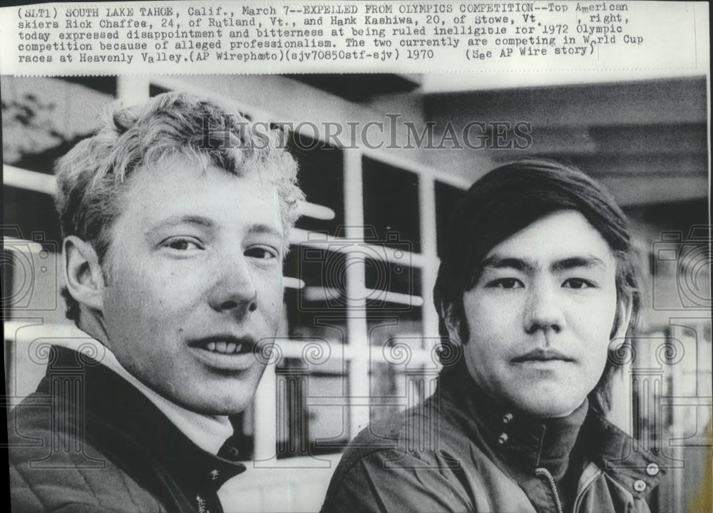 1970 Press Photo Top American skiers Rick Chaffee and Hank Kashiwa - Historic Images