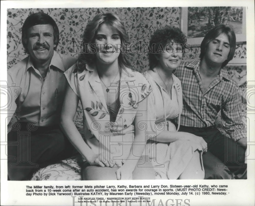 1980 Press Photo Former Mets pitcher Larry, Kathy, Barbara and Larry Don- Historic Images