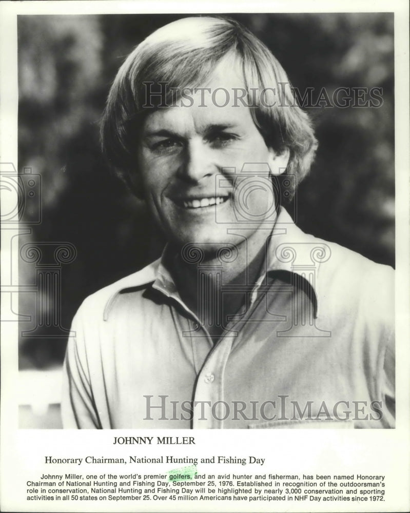 1976 Press Photo Golfer and Honorary Chairman of NHF Day Johnny Miller-Historic Images