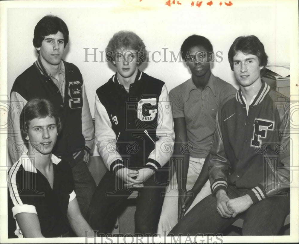 1979 Press Photo Frank Johnson, Bobby Sumler and others of All-City Basketball- Historic Images