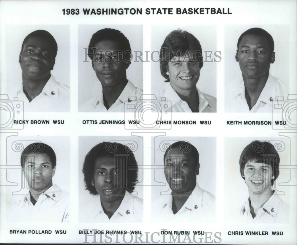 1983 Press Photo 1983 Washington State basketball team pose individually-Historic Images