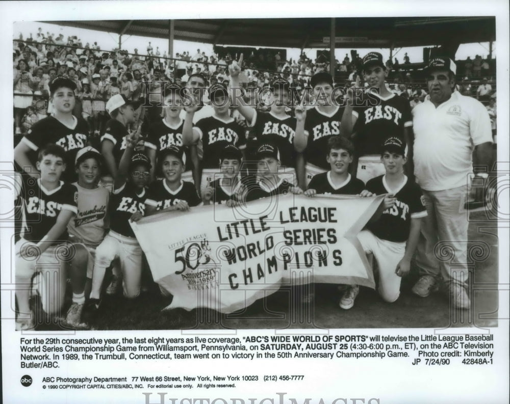 1990 Press Photo Little League Baseball World Series Champs, the Trumbull team- Historic Images