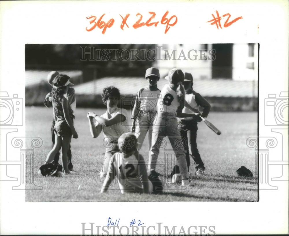 1990 Press Photo Keystone Spuds little league baseball team at practice-Historic Images