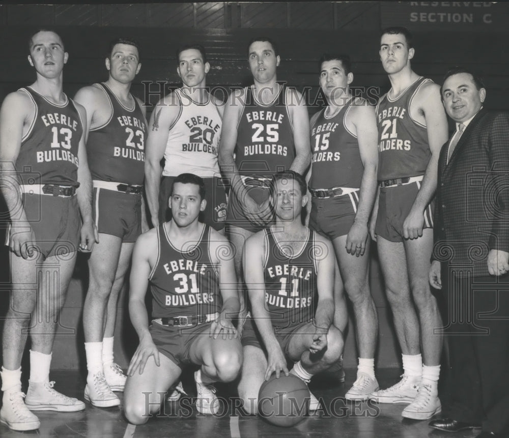 1962 Press Photo Spokane&#39;s Eberle Builders basketball team, National Amateur - Historic Images