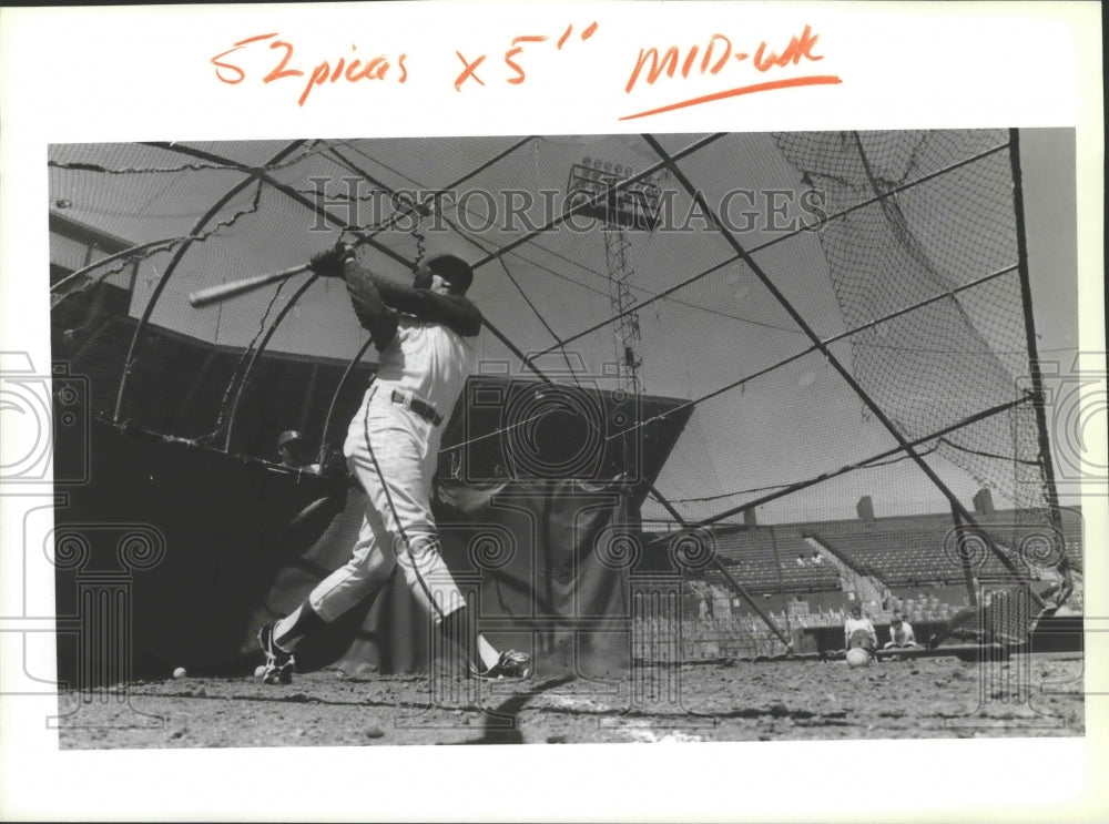 1986 Press Photo Baseball player up to bat - sps20390-Historic Images