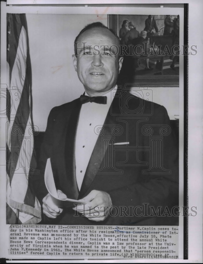 1964 Press Photo Mortimer N Caplin Commissioner of Internal Revenue - spw00034- Historic Images