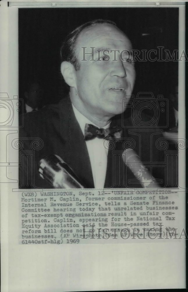 1969 Wire Photo Commissioner Mortimer M Caplin of Internal Revenue Service - Historic Images