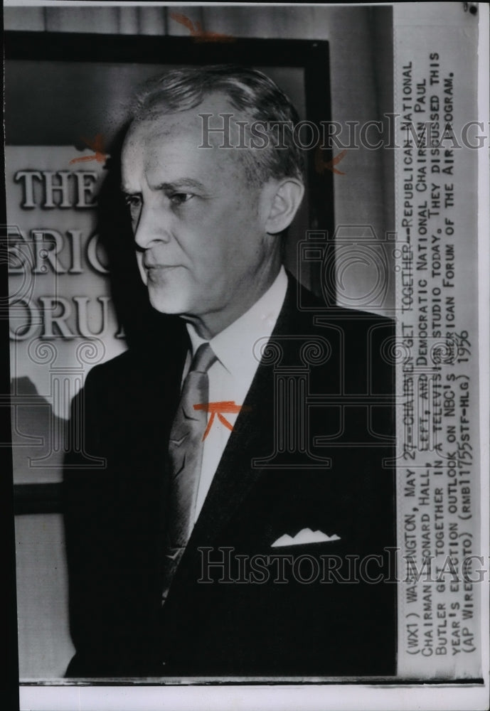 1956 Wire Photo Paul Butler, Democratic Chairman, appears in the NBC Forum - Historic Images