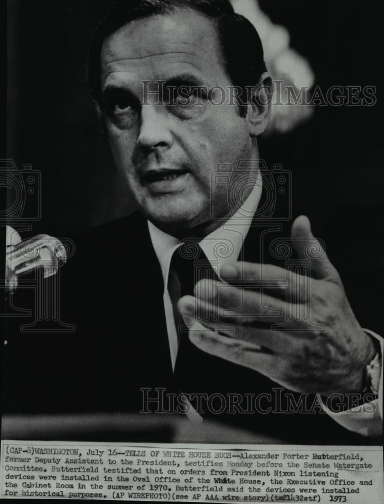 1973 Wire Photo Alexander Butterfield former Deputy Assistant to the President - Historic Images