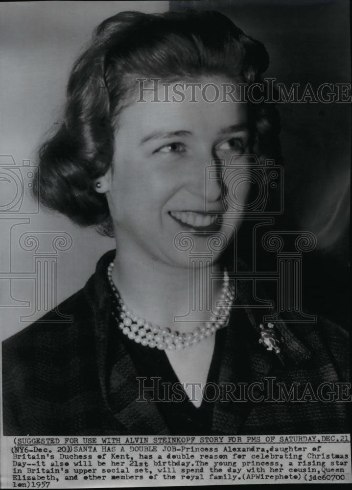 1957 Wire Photo Princess Alexandra daughter of Britain's Duchess of Kent-Historic Images