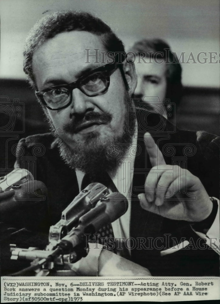 1973 Wire Photo Robert Bork appears before the House Judiciary subcommittee-Historic Images