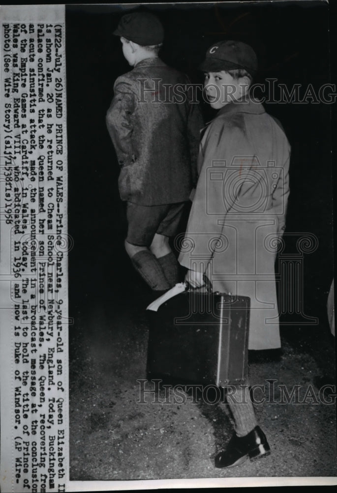 1958 Wire Photo Prince Charles was named Prince of Wales by Queen Elizabeth II - Historic Images