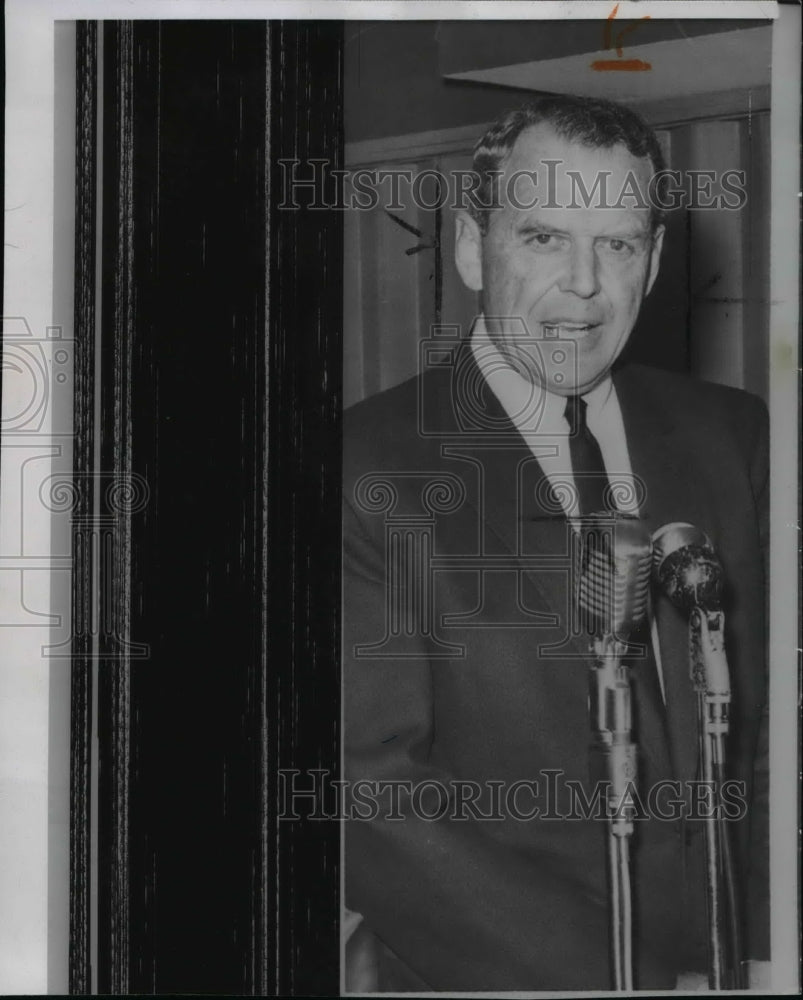 1968 Wire Photo Clark M. Clifford speaks in front of the microphone  - Historic Images