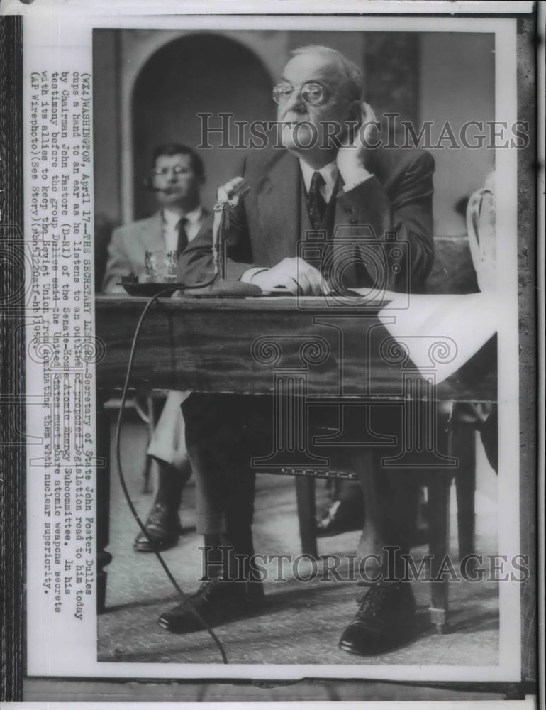 1958 Wire Photo Secretary of State John Foster Dulles  - Historic Images