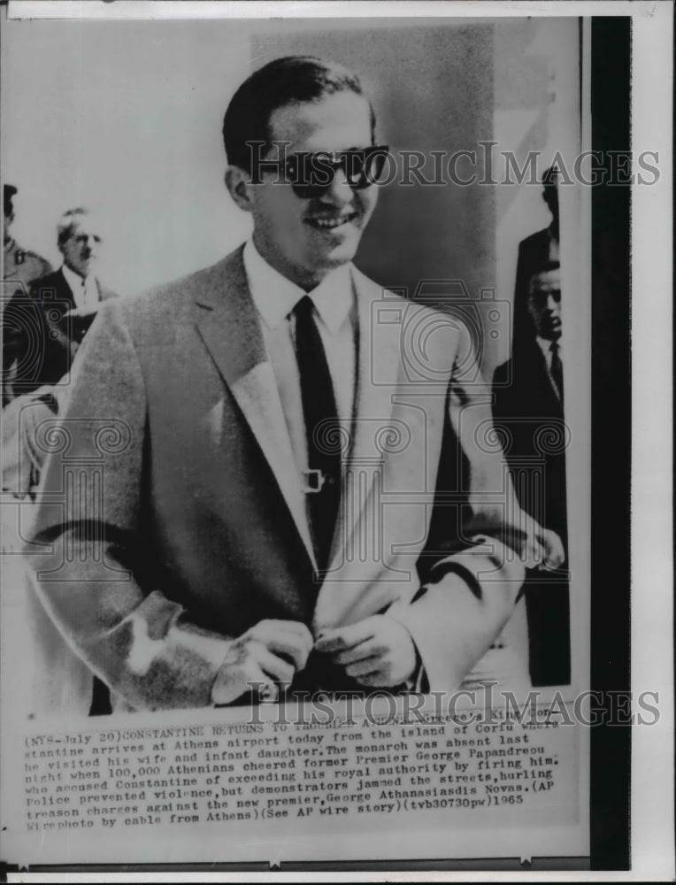 1965 Wire Photo King Constantine of Greece - spw00703 - Historic Images