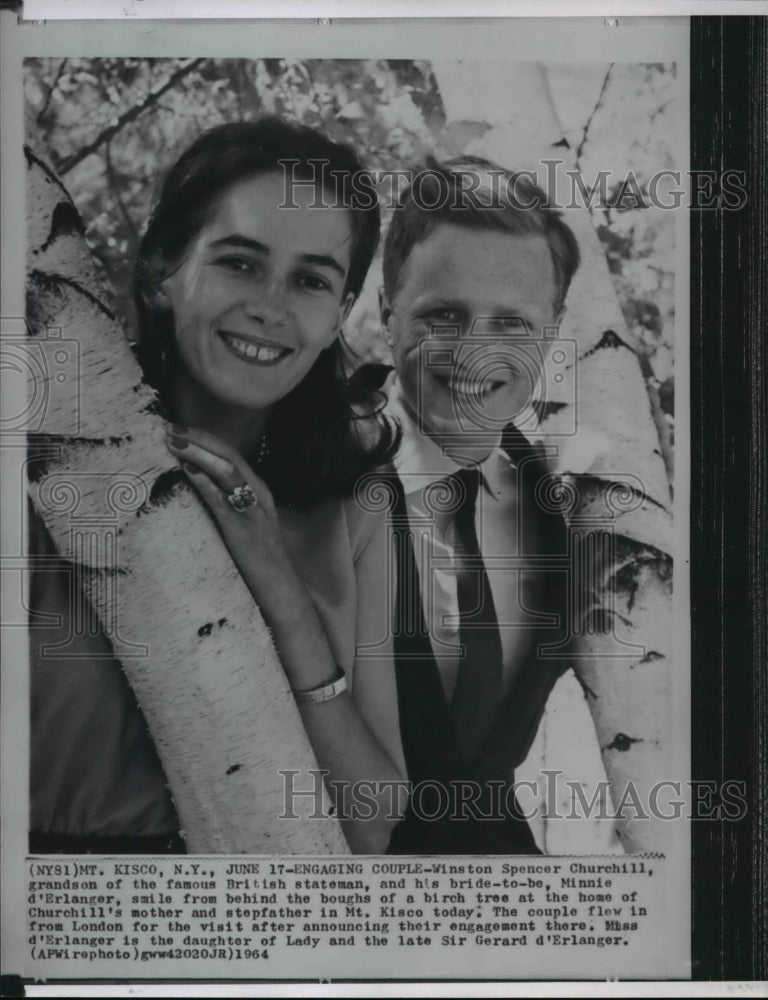 1964 Wire Photo Winston Spencer Churchill and his bride - Historic Images