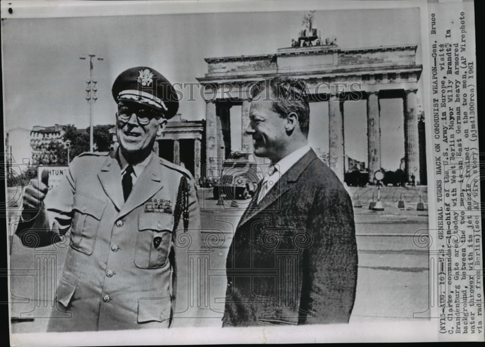 1961 Press Photo Gen Bruce C Clarke commander-in-chief US Army in Europe - Historic Images