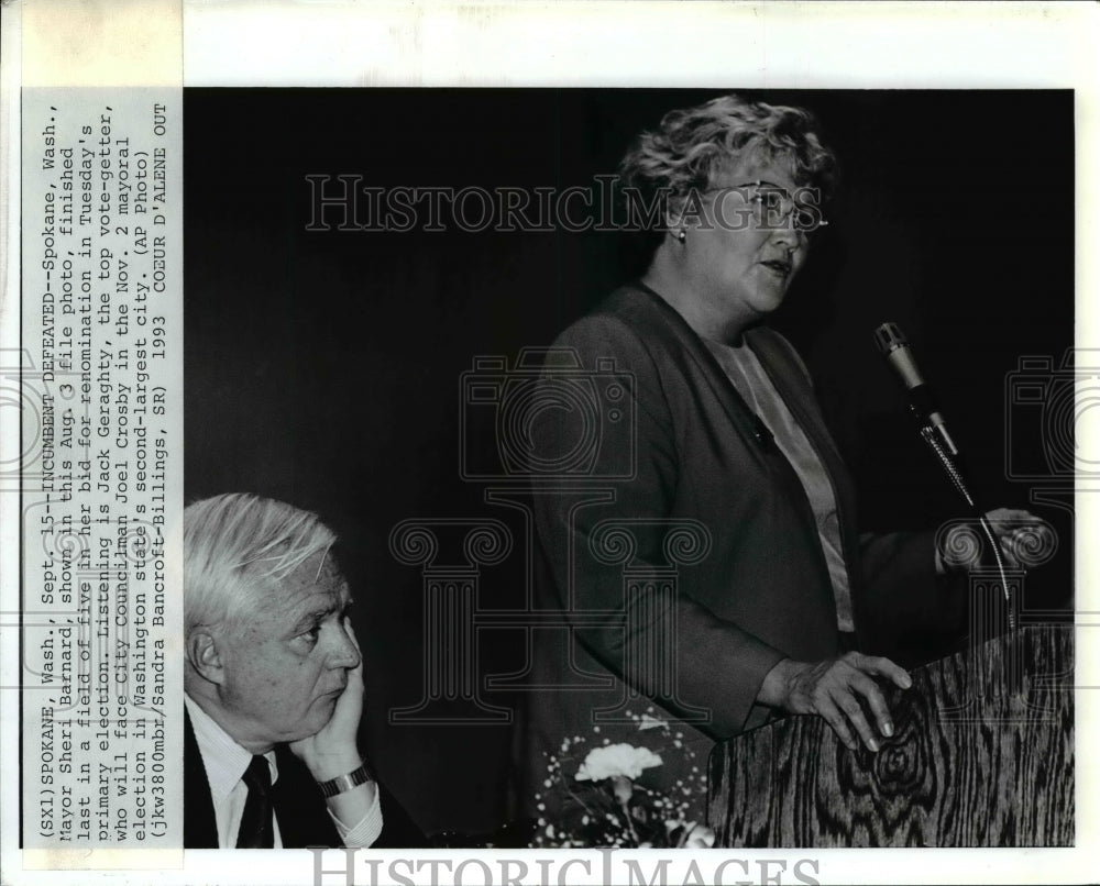 1993 Wire Photo Spokane, Wash., Mayor Sheri Bernard - spw00875-Historic Images