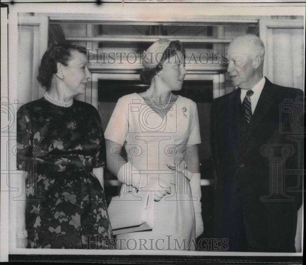 1959 Wire Photo Princess Beatrix of The Netherlands and President Eisenhower - Historic Images