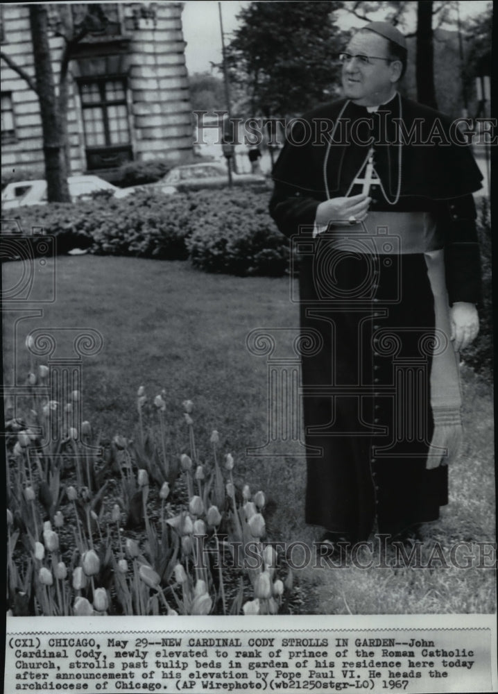 1967 Wire Photo John Cardinal Cody elevated to rank of prince of Roman Catholic-Historic Images