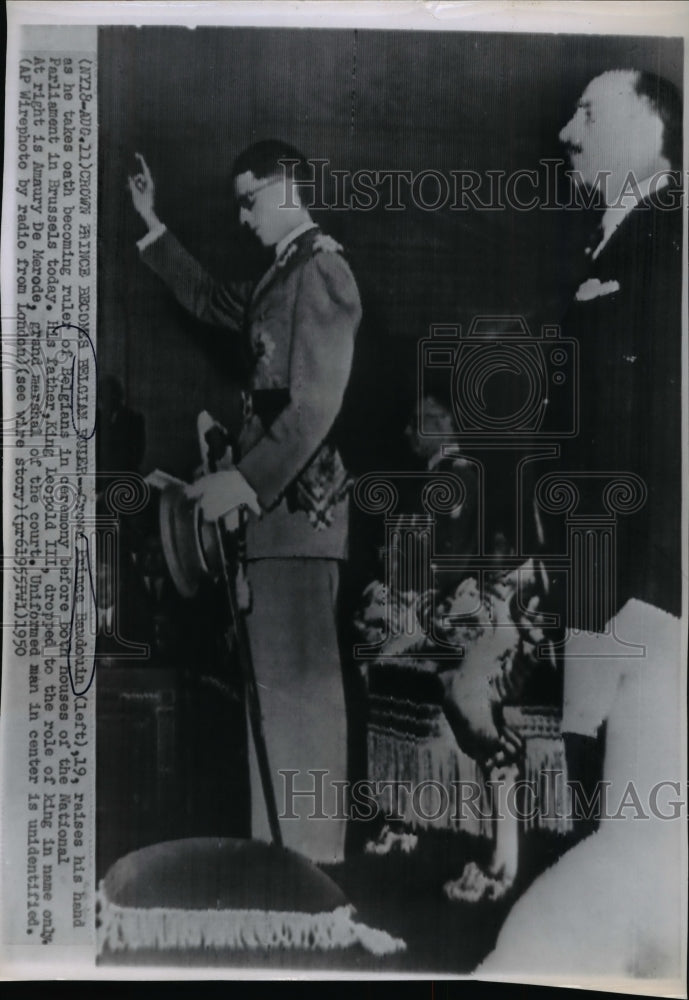 1950 Wire Photo Crown Prince Baudouin of Belgian  - Historic Images